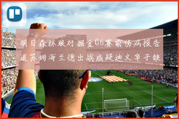 明日森林狼对掘金G6赛前伤病报告道苏姆海兰德出战成疑迪文华子缺阵
